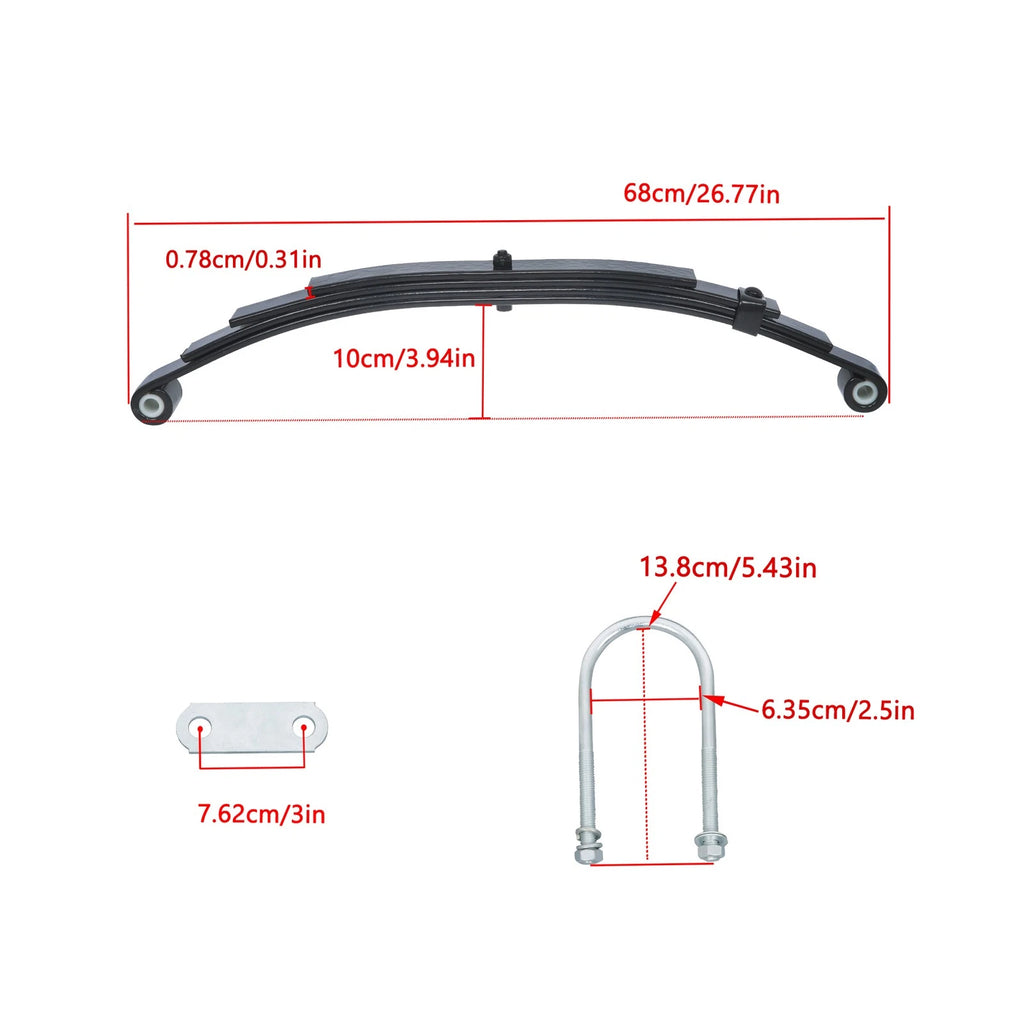 Single Trailer Axle Suspension Kit for 3500lbs Trailer (Year Range)