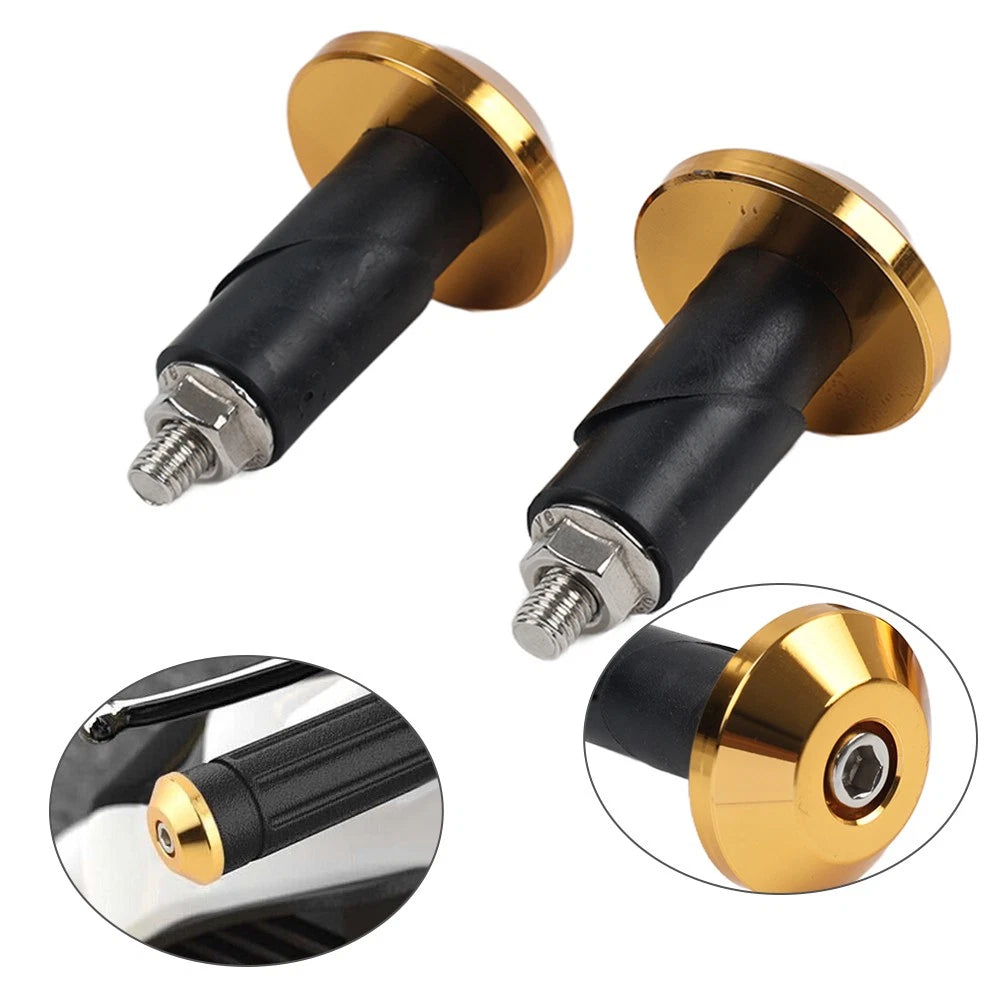 Handlebar Grips for Motorcycle (7/8'' 1'') - Gold End Cap Slider Plug