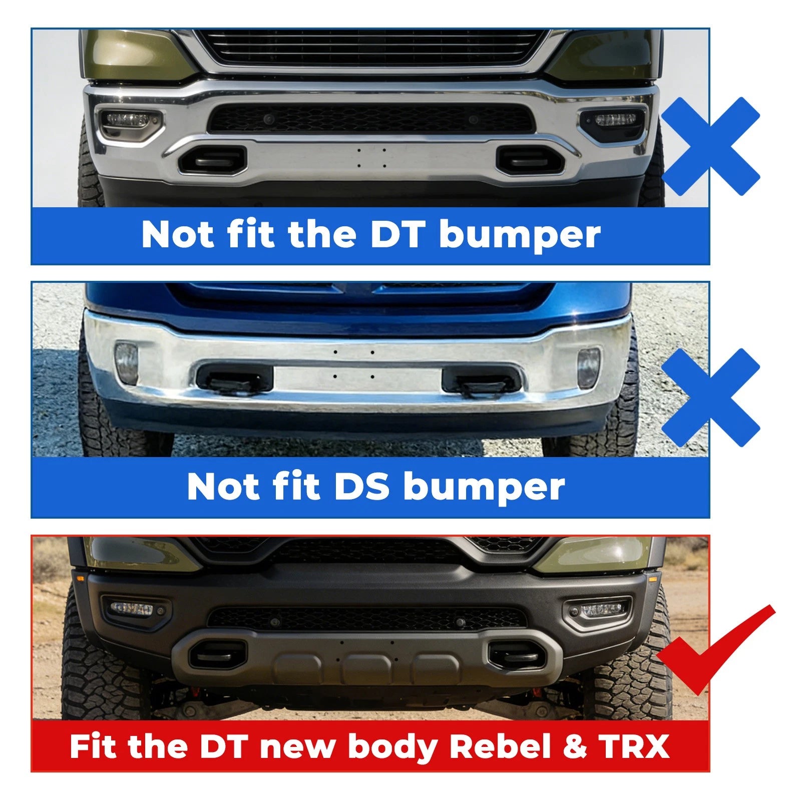 Front License Plate Holder Mounting Bracket for Ram 1500 Rebel (2019–2024)