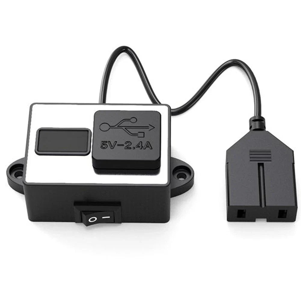 Battery Clamp USB Charger Dual Ports for Motorcycle