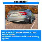 Glossy Black Duck Tail Spoiler for Honda Accord (2018–2022)