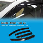 Set of 4 Window Deflectors for Nissan Qashqai mk2 (2014–2021) Tape-On Black