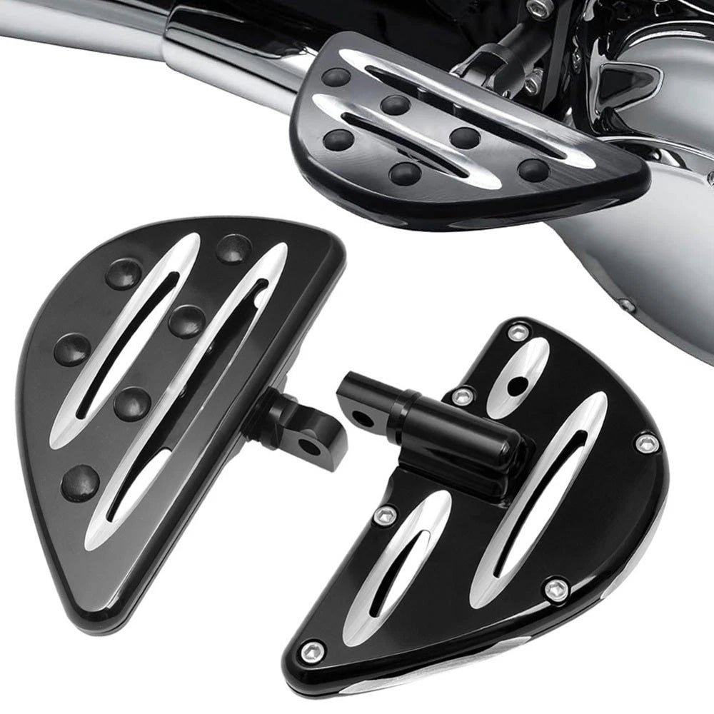 Wide Motorcycle Rear Passenger Floorboards Foot Pegs for Harley Touring