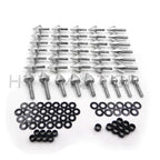 Set of 10 Spike Fairing Bolts for Yamaha YZF R6 (2003–2007) - Silver