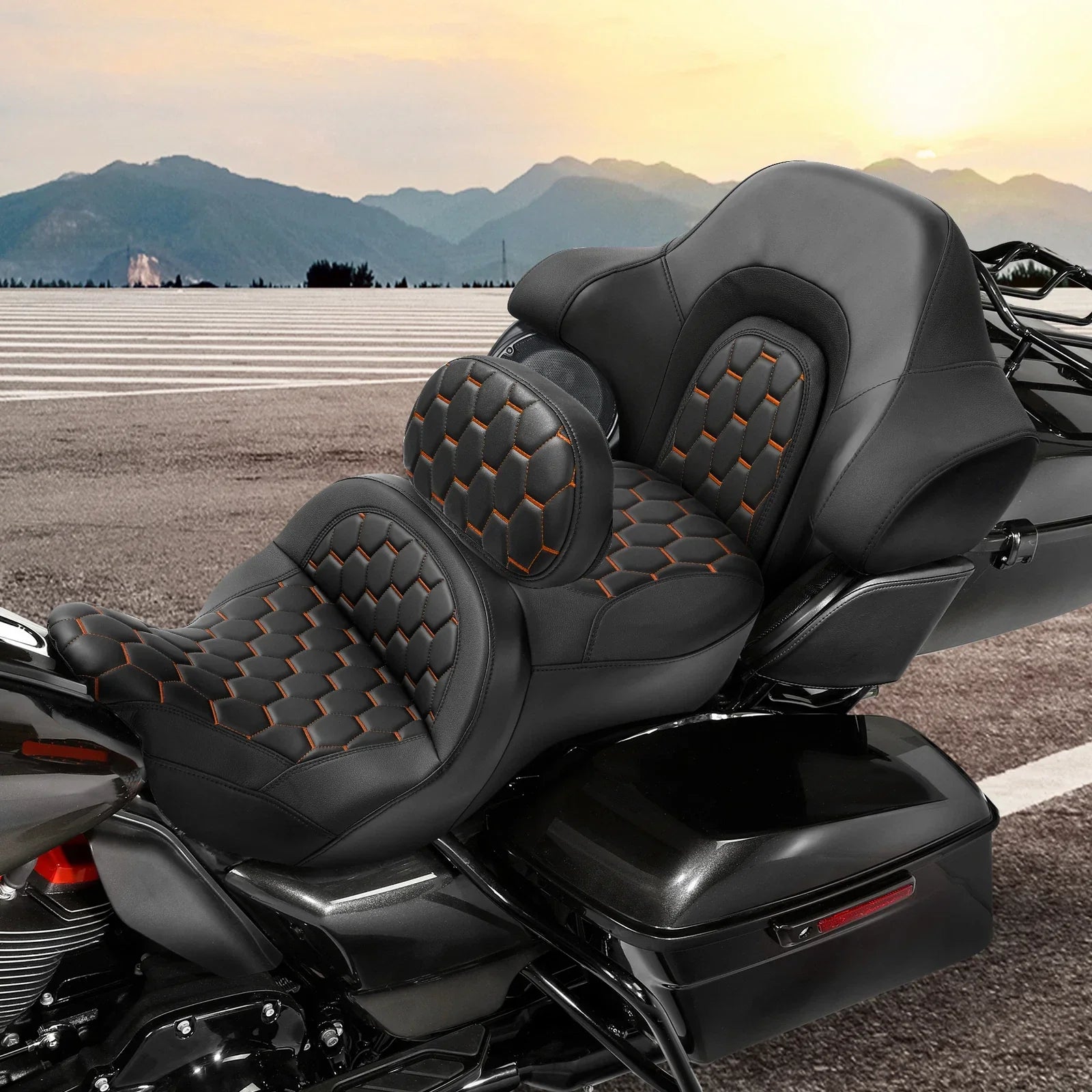 Rider Driver Passenger Seat & Backrest for Harley Electra Street Glide (14-23)