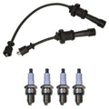 Denso 7mm Wire Set & 4 U-Groove Spark Plugs Kit for Hyundai Kia 2.4L