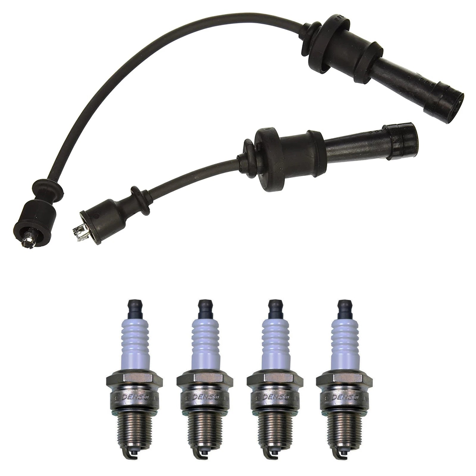 Denso 7mm Wire Set & 4 U-Groove Spark Plugs Kit for Hyundai Kia 2.4L