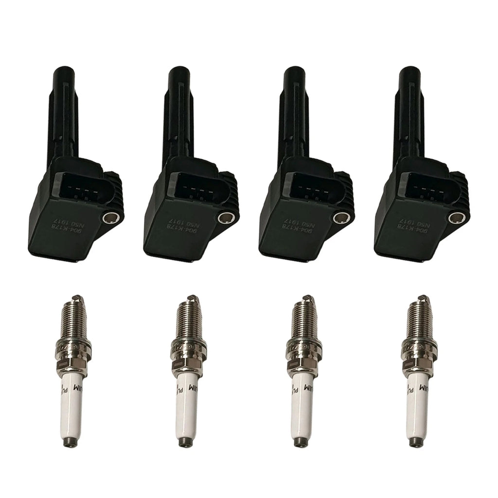 Set of 4 Ignition Coils & Iridium Spark Plugs for VW Jetta, Passat, Golf, Audi A3