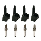 Set of 4 Ignition Coils & Iridium Spark Plugs for VW Jetta, Passat, Golf, Audi A3