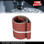 Set of 5 Sanding Belts for Belt Sander 6x48 in 80 Grit