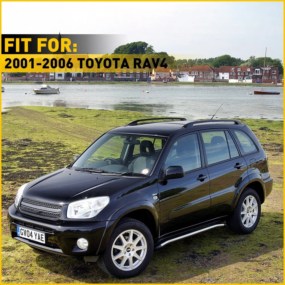 Set of 4 Black Roof Rack End Covers for Toyota RAV4 (2001–2005)