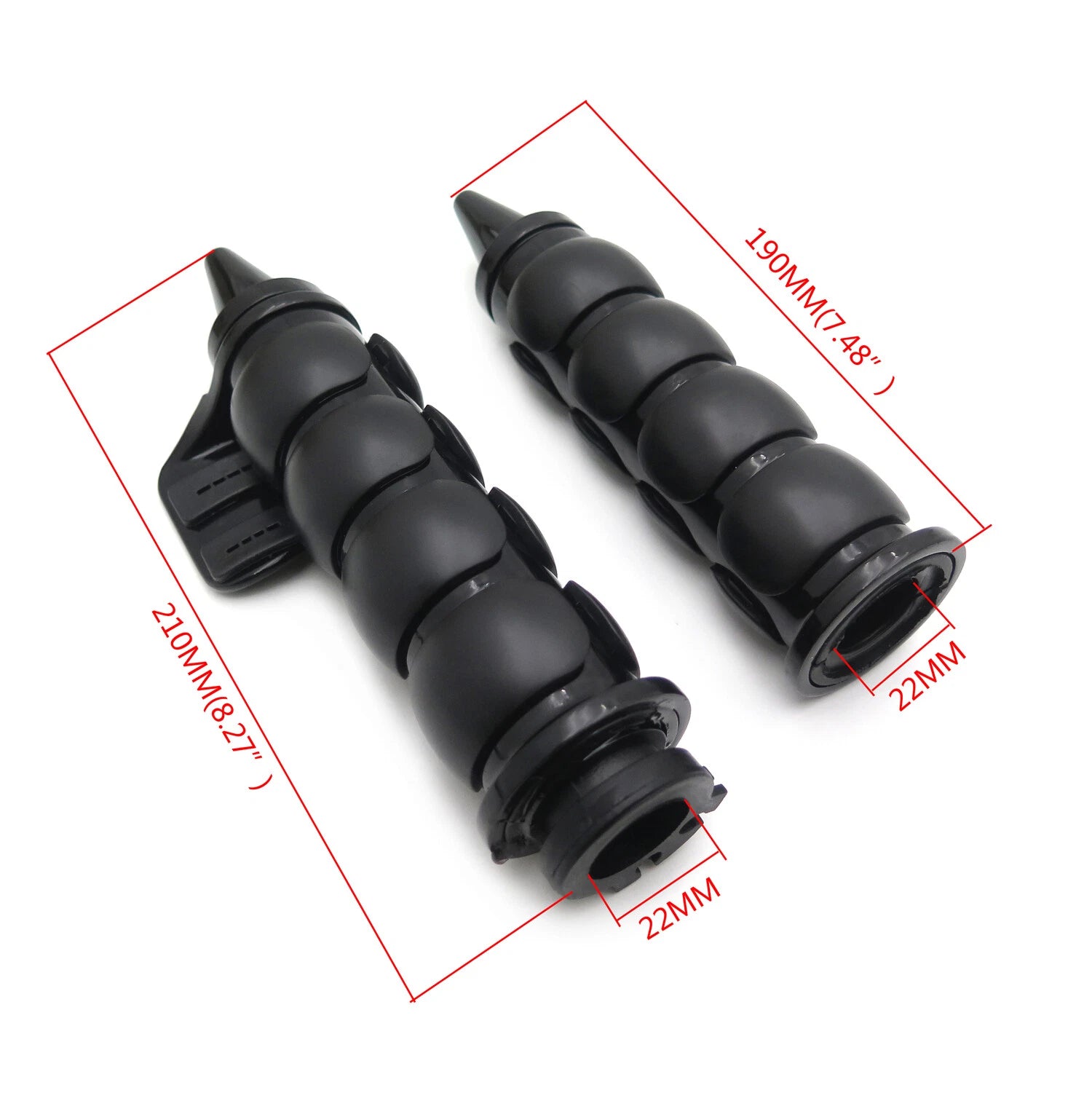22mm Black Hand Grips for Suzuki Honda Yamaha (Motorcycle)
