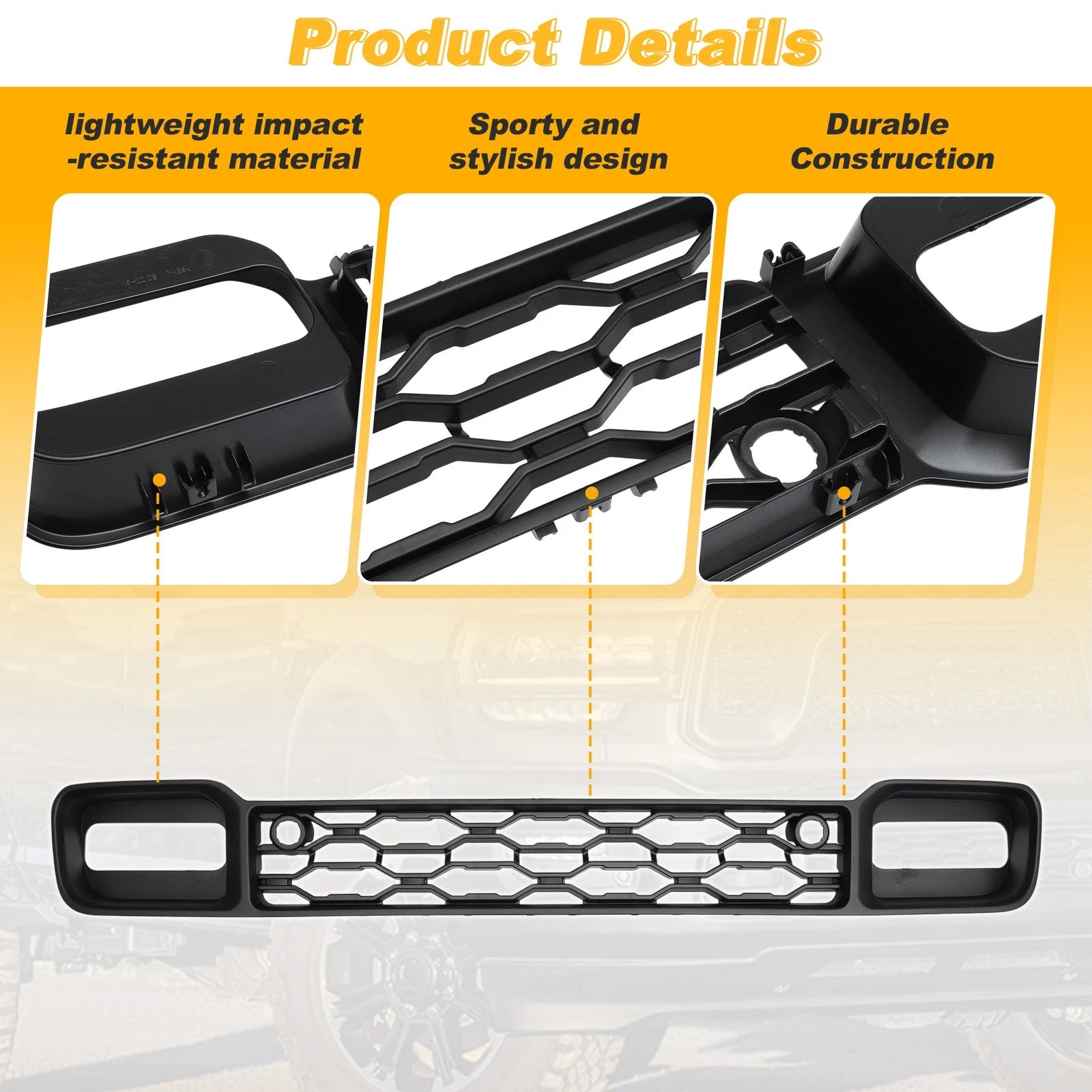 Front Bumper Grille Cover for Dodge RAM 2500 3500 (2019–2024) No. 68384294AA