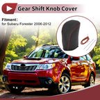 1Pc Gear Shift Knob Cover for Subaru Forester (2006–2012) Black Brown Faux Leather
