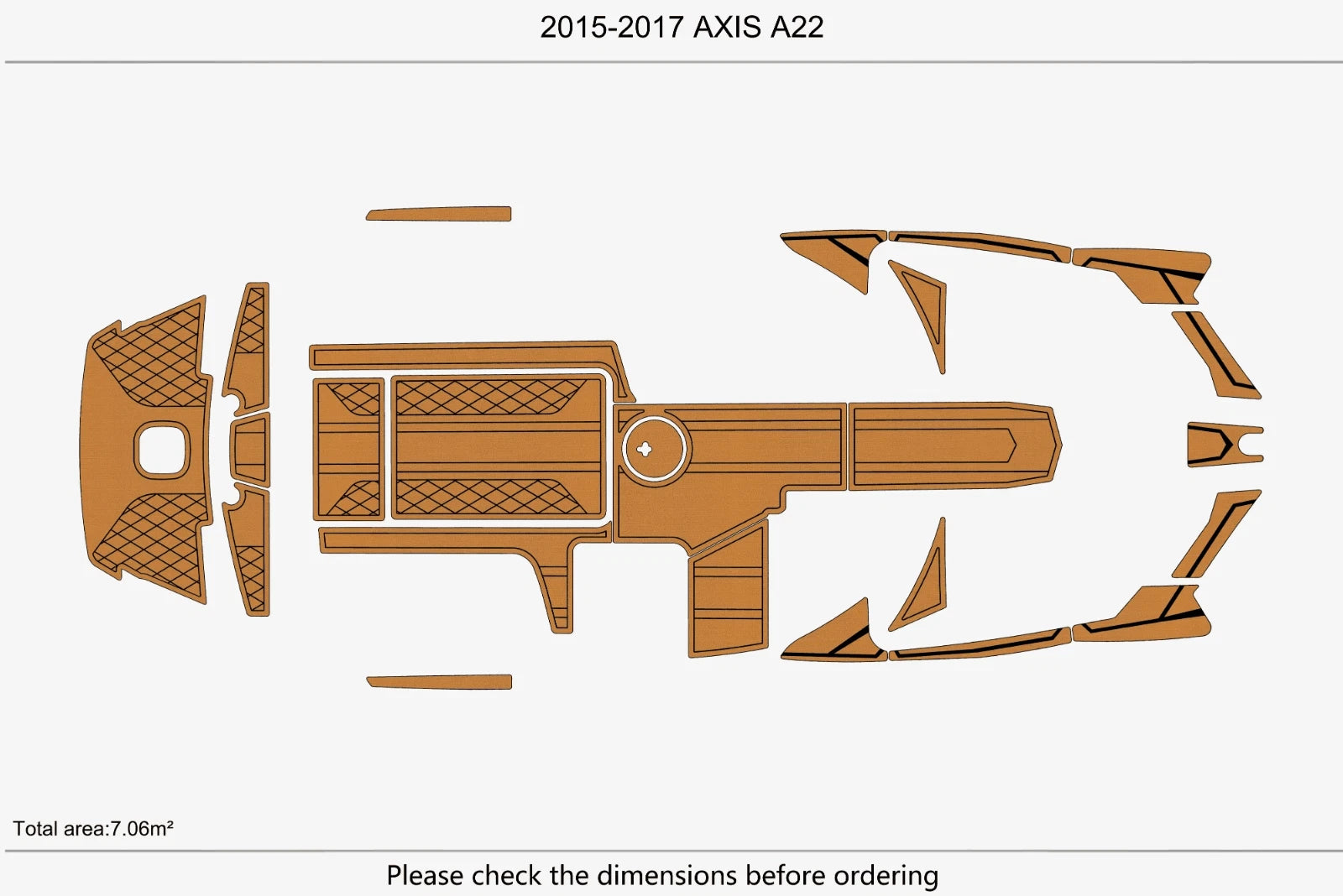 EVA Foam Faux Teak Deck Flooring Pads for AXIS A22 (2017)