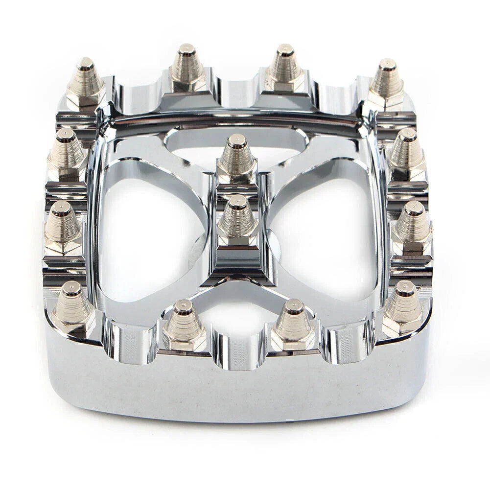 Chrome MX Style Brake Pedal Pad Cover for Harley Softail Dyna Sportster