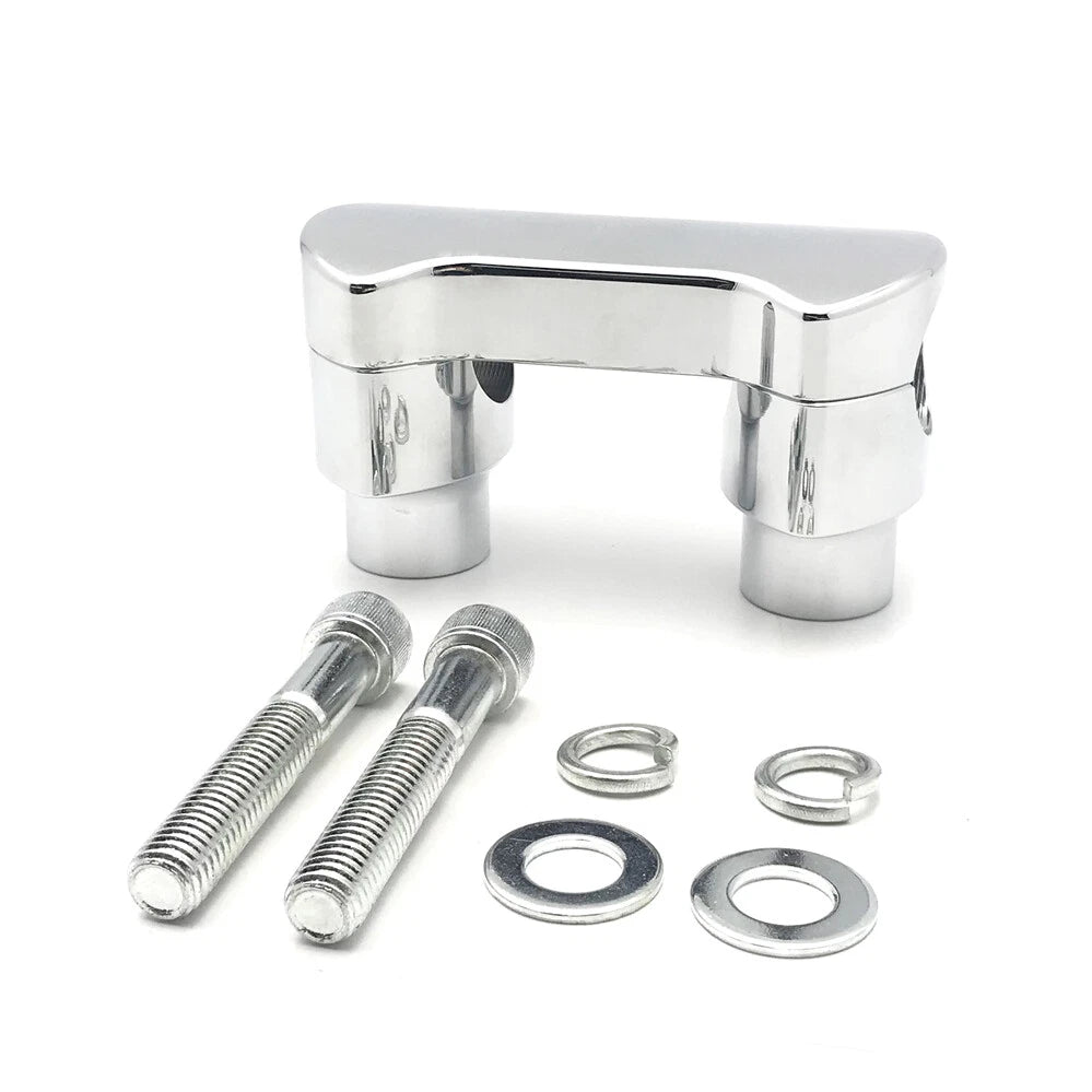 4" Tall Chrome Handlebar Riser/Top Clamp for Harley