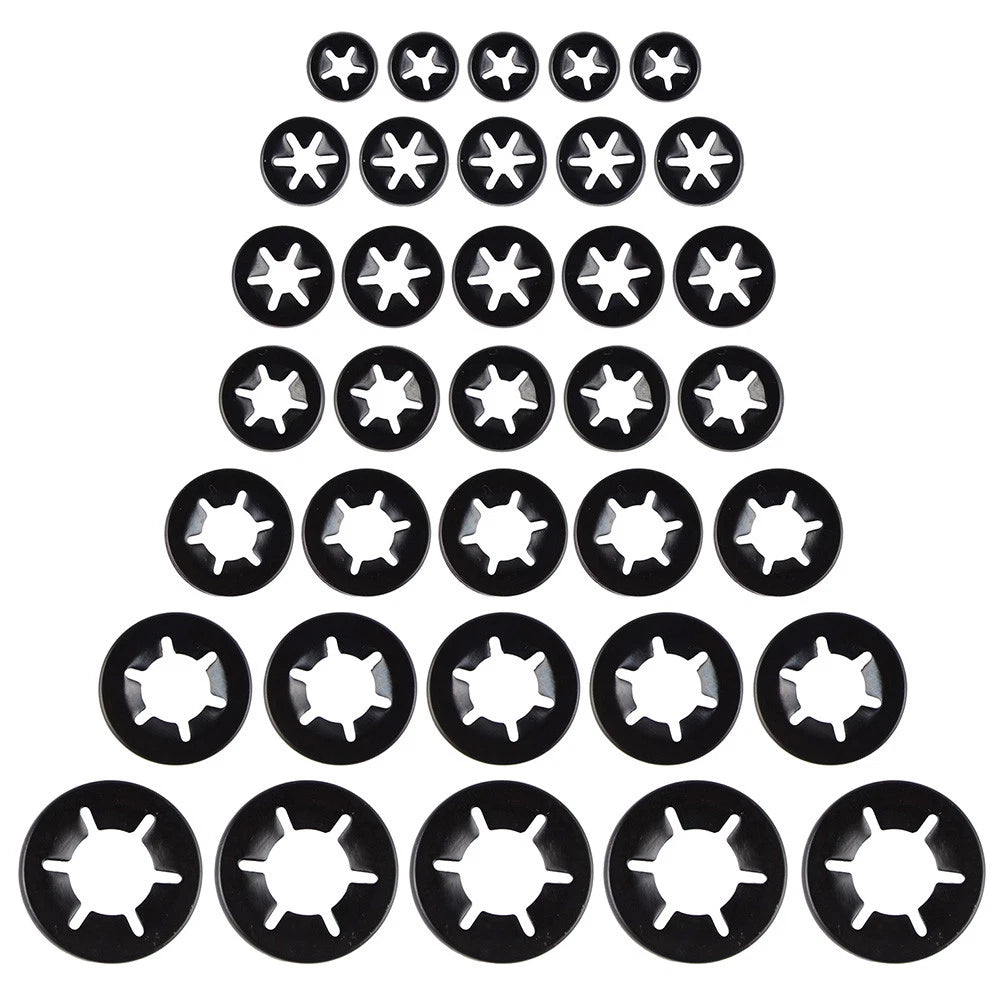 Set of 10 Internal Tooth Star Lock Washers for Various Applications