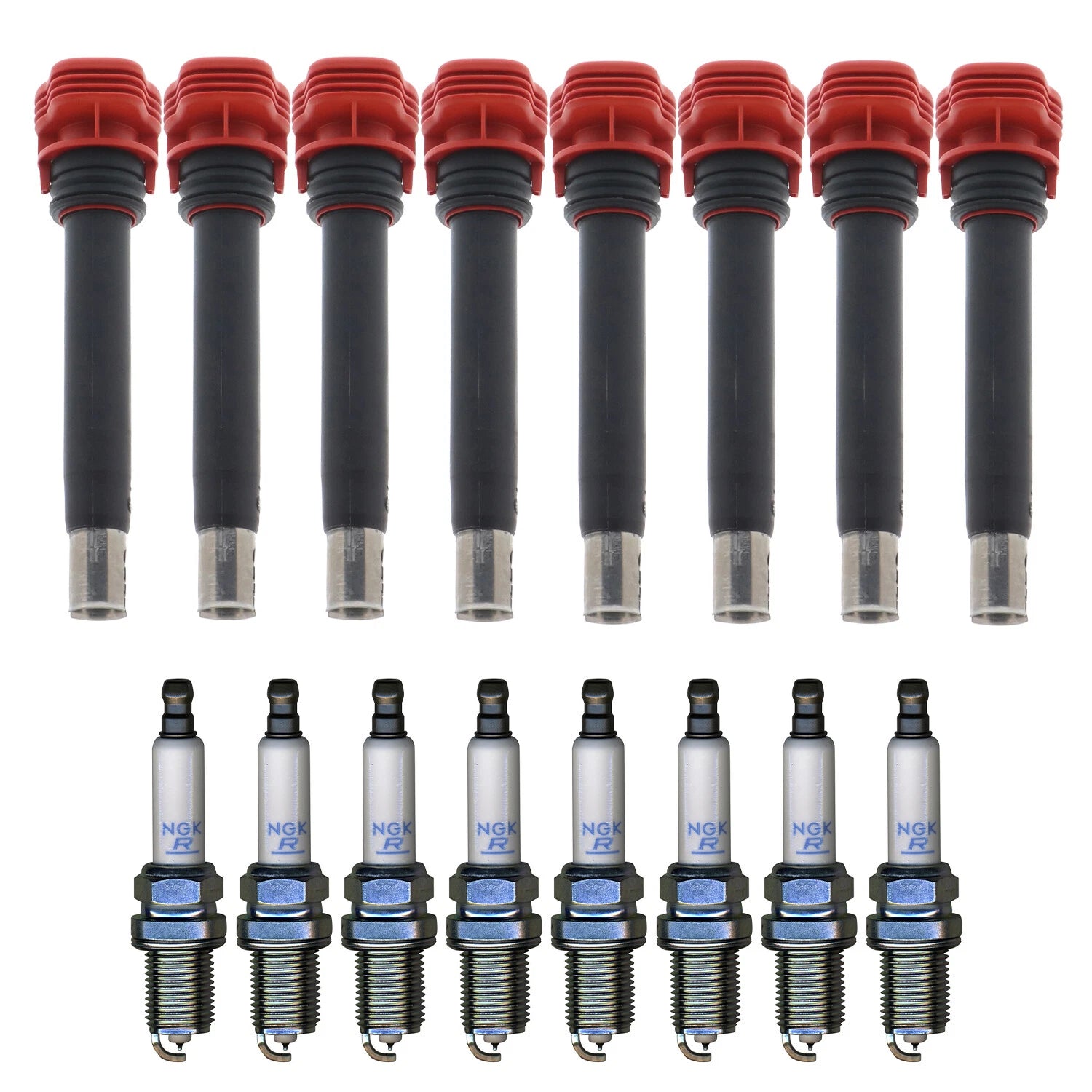 Set of 8 Ignition Coils & NGK Laser Platinum Spark Plugs for Audi A6 Quattro Q7 V8 (2005–2015)
