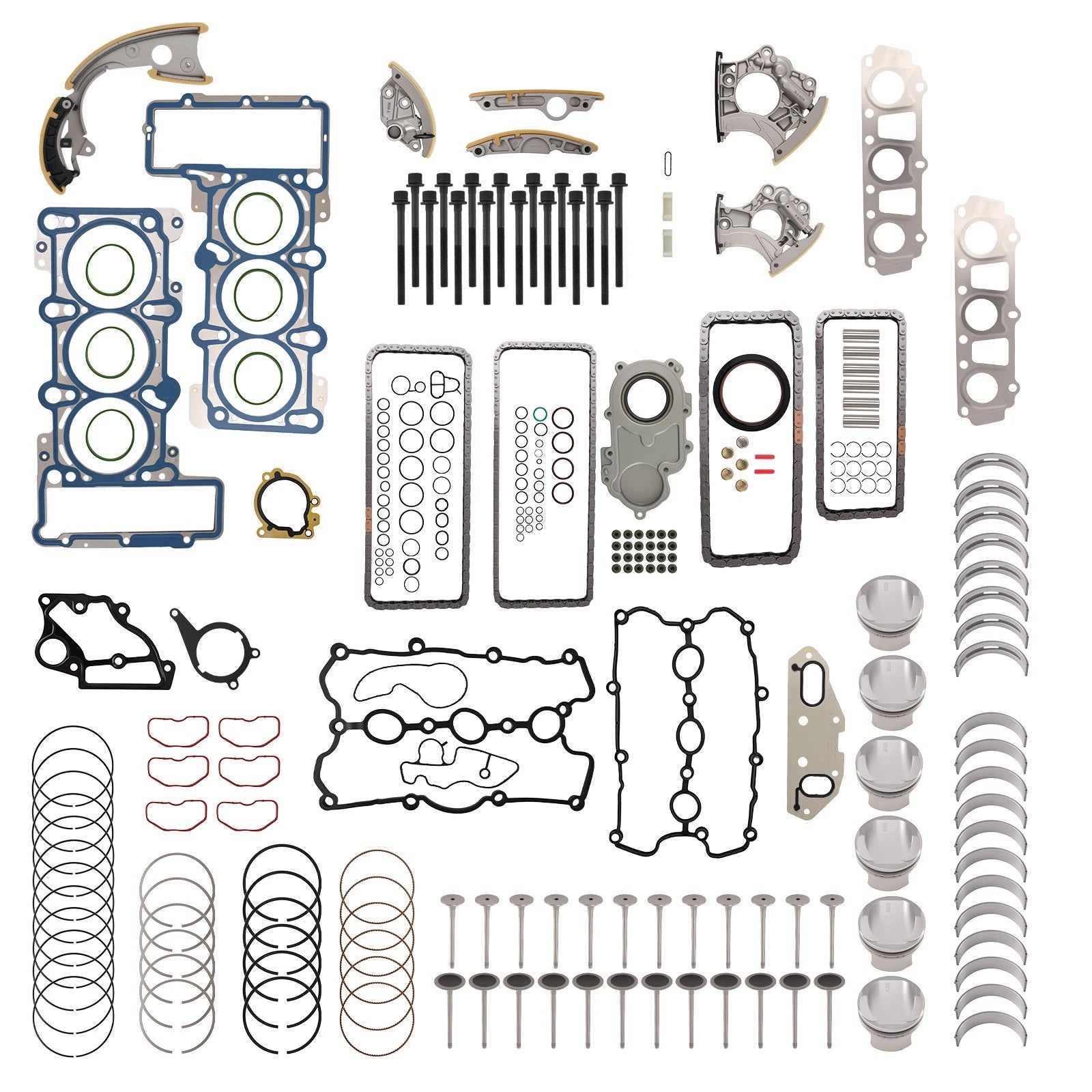 Engine Rebuild Kit w/ Pistons & Timing Chain for Audi A5 S5 3.0T (2012–2016)
