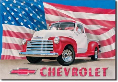 Vintage Replica Tin Metal Sign for Chevrolet Pickup Truck (1951)