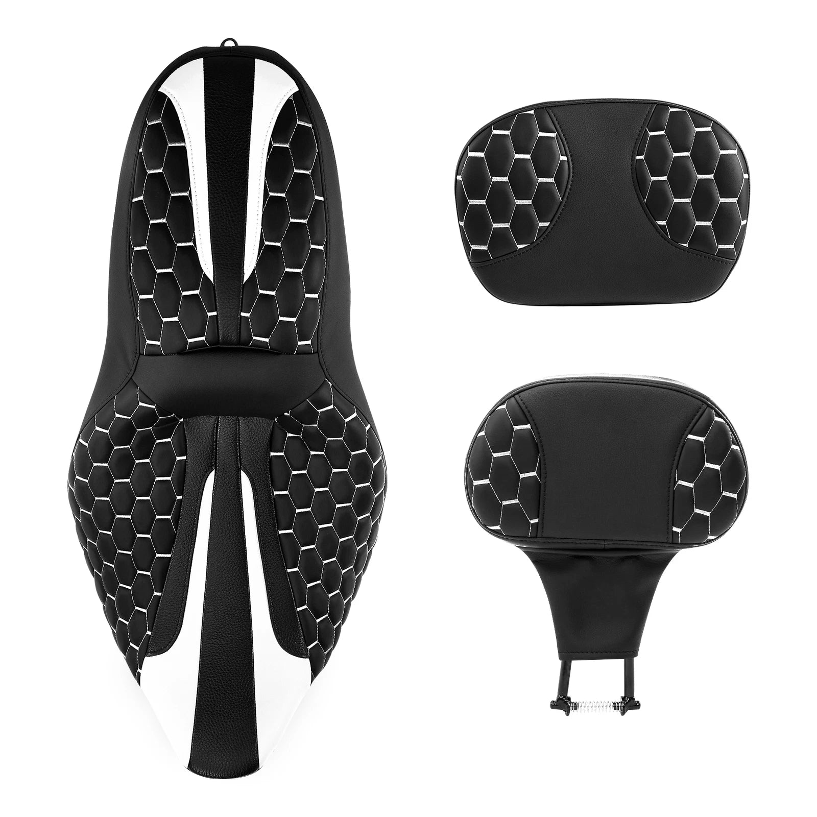 Driver Passenger Seat & Backrest Sissy Bar Pad for Harley Street Glide (2009–2023)