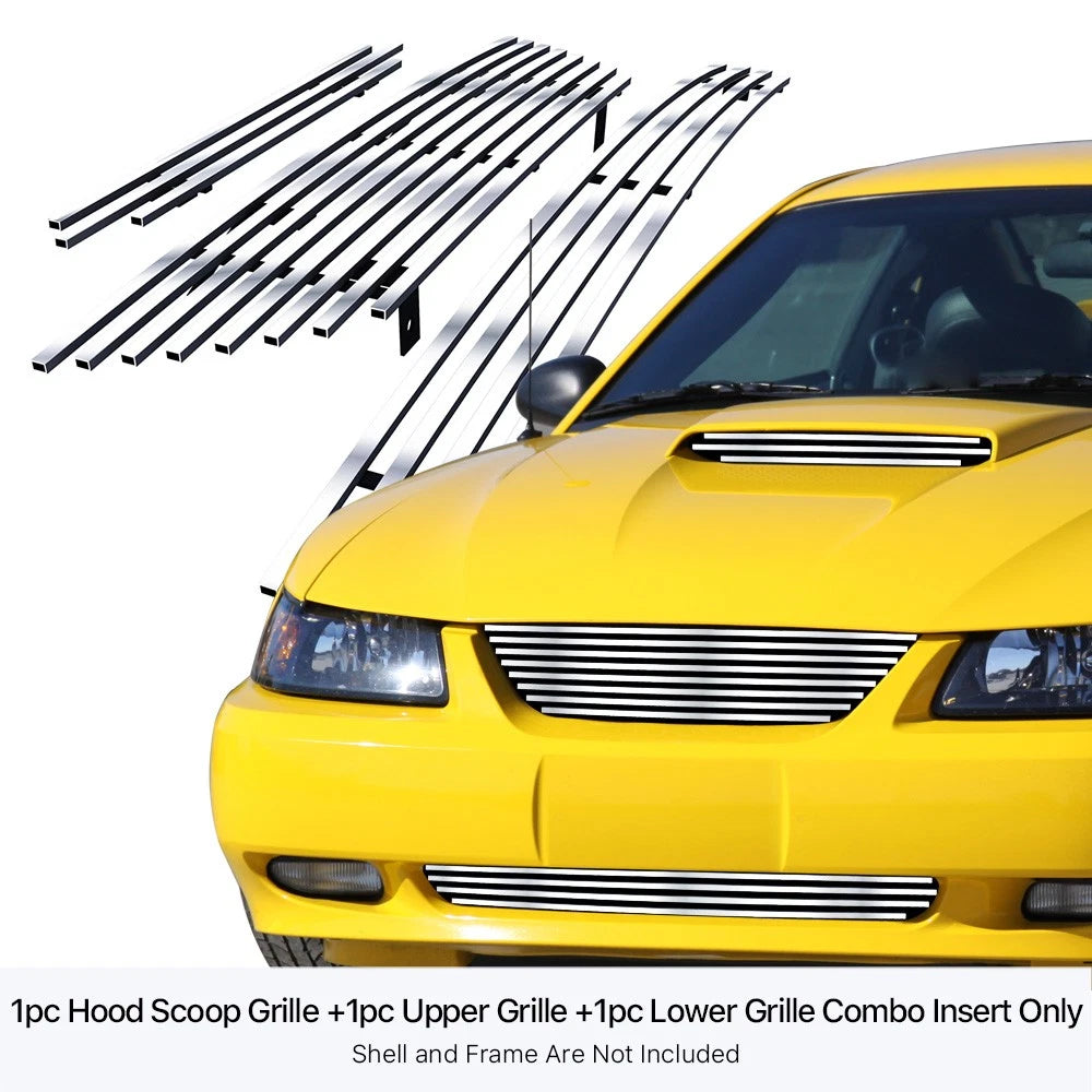 Chrome Billet Grille Insert for Ford Mustang V6 (1999-2004)