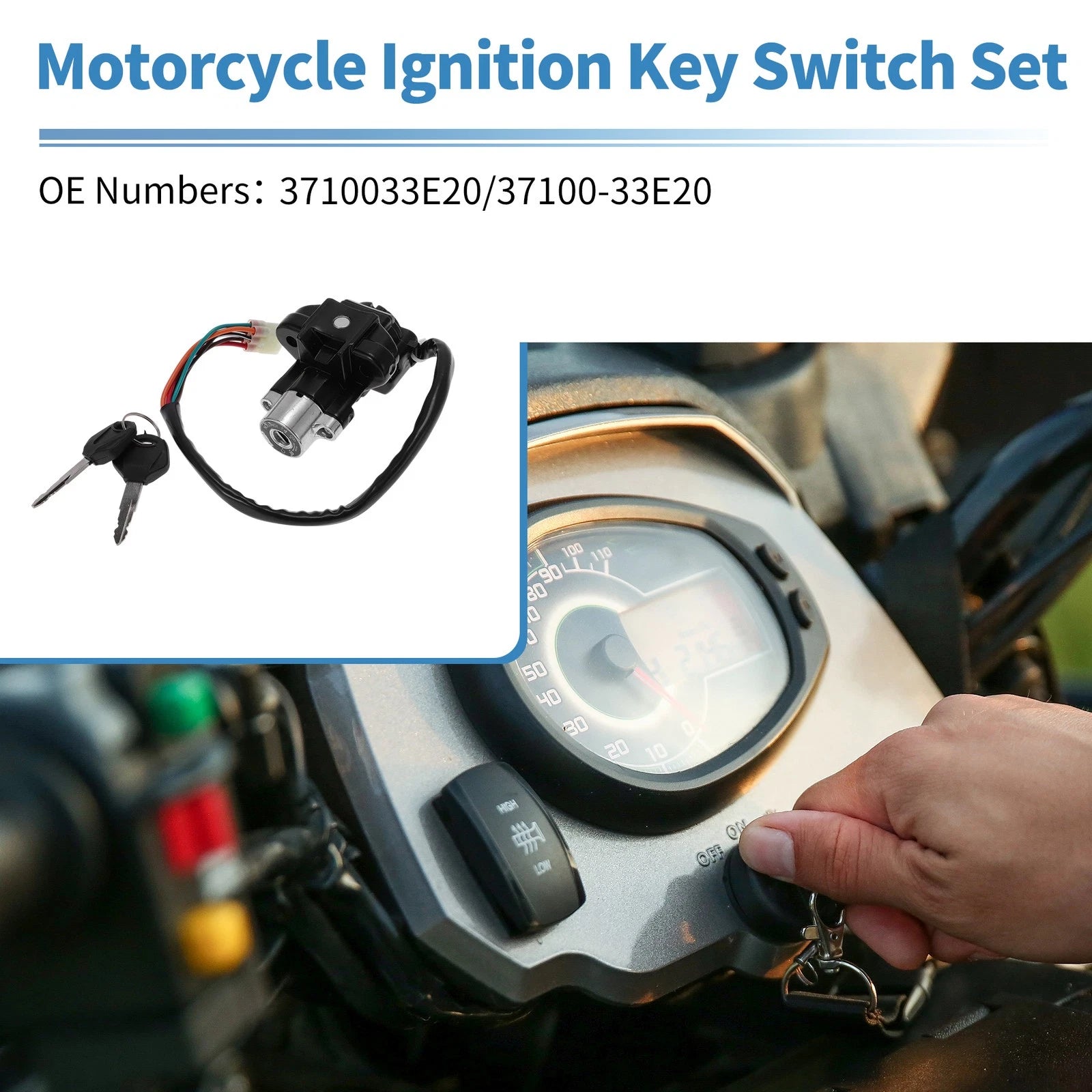 Ignition Key Switch No. 3710033E20 for Suzuki GSXR600 (2004–2005, 2008–2015)