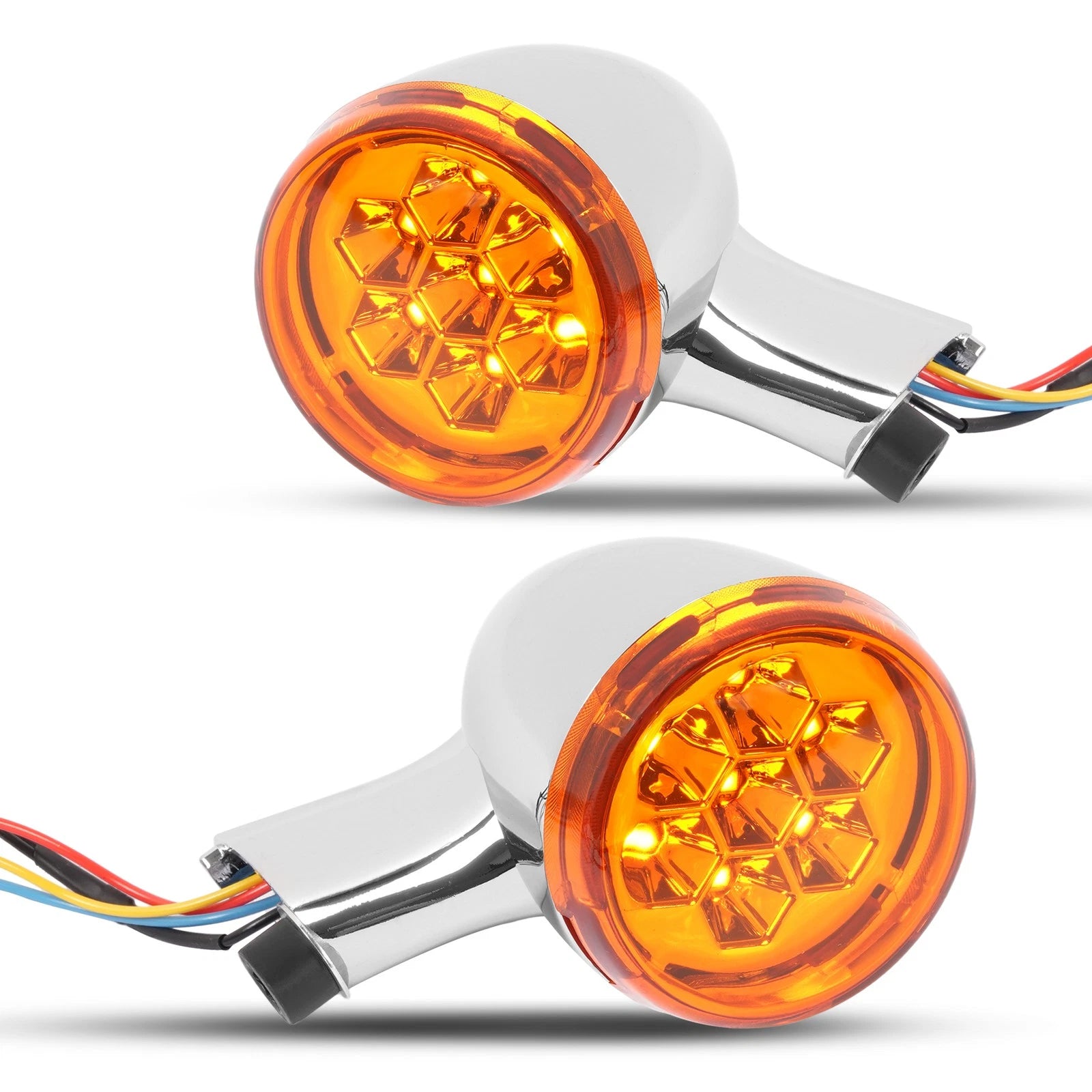 Rear LED Turn Signal Lights with Bracket for Harley Road King FLHX (1994–Up)