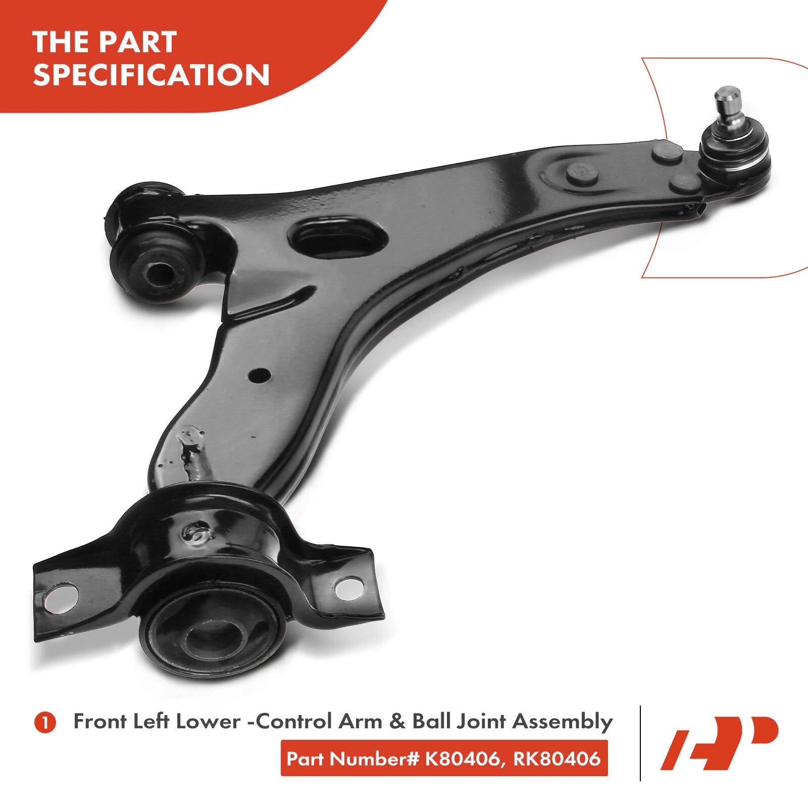 Set of 4 Front Lower Control Arms & Ball Joints for Ford Focus (2000-2004)