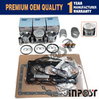 Rebuild Kit for Kubota D1105 (STD, Oversize 0.5) Piston & Head Gasket