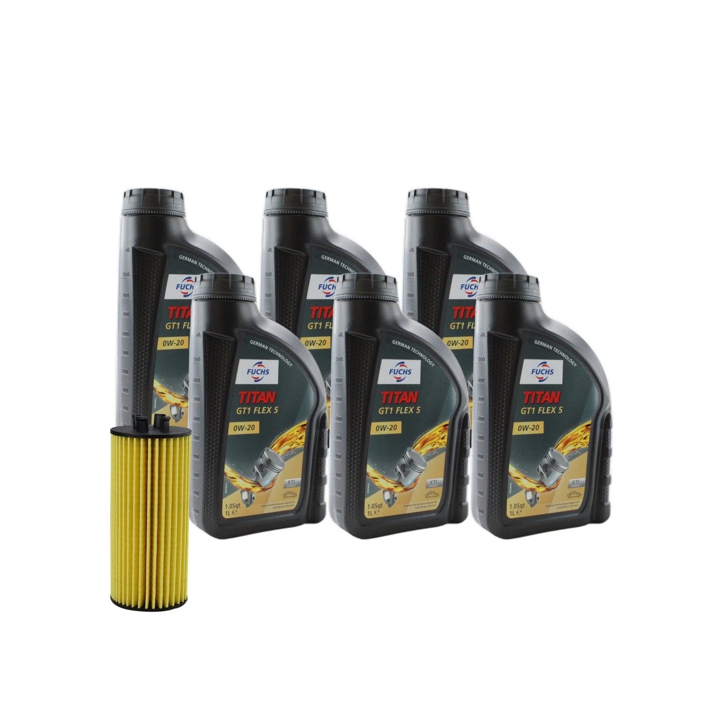 6L Fuchs Titan GT1 Flex 5 0W-20 Engine Oil Change Kit for BMW F48 X1 F39 X2