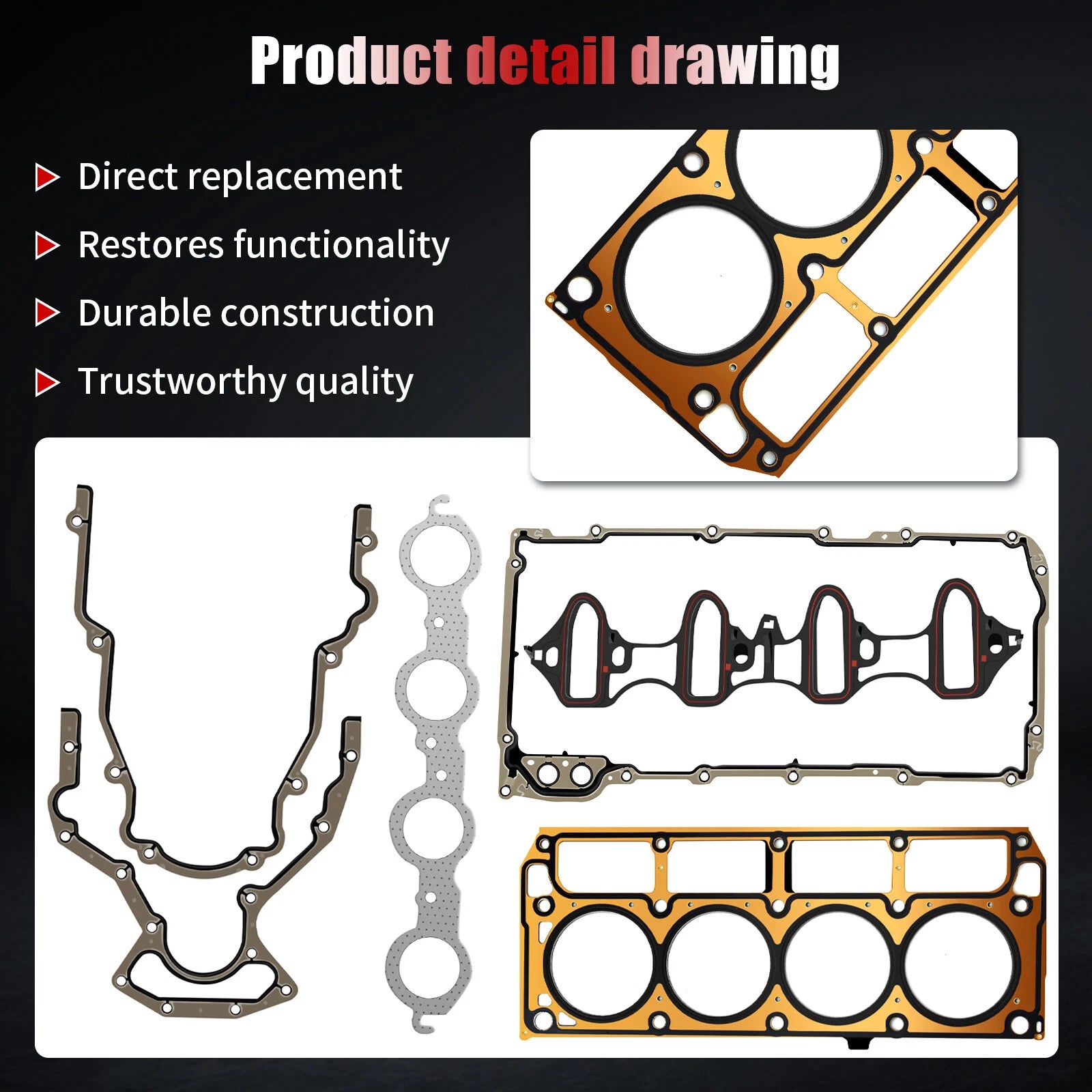 Full Gasket Set for Chevy Tahoe Silverado 1500 GMC Yukon (2000-2006)