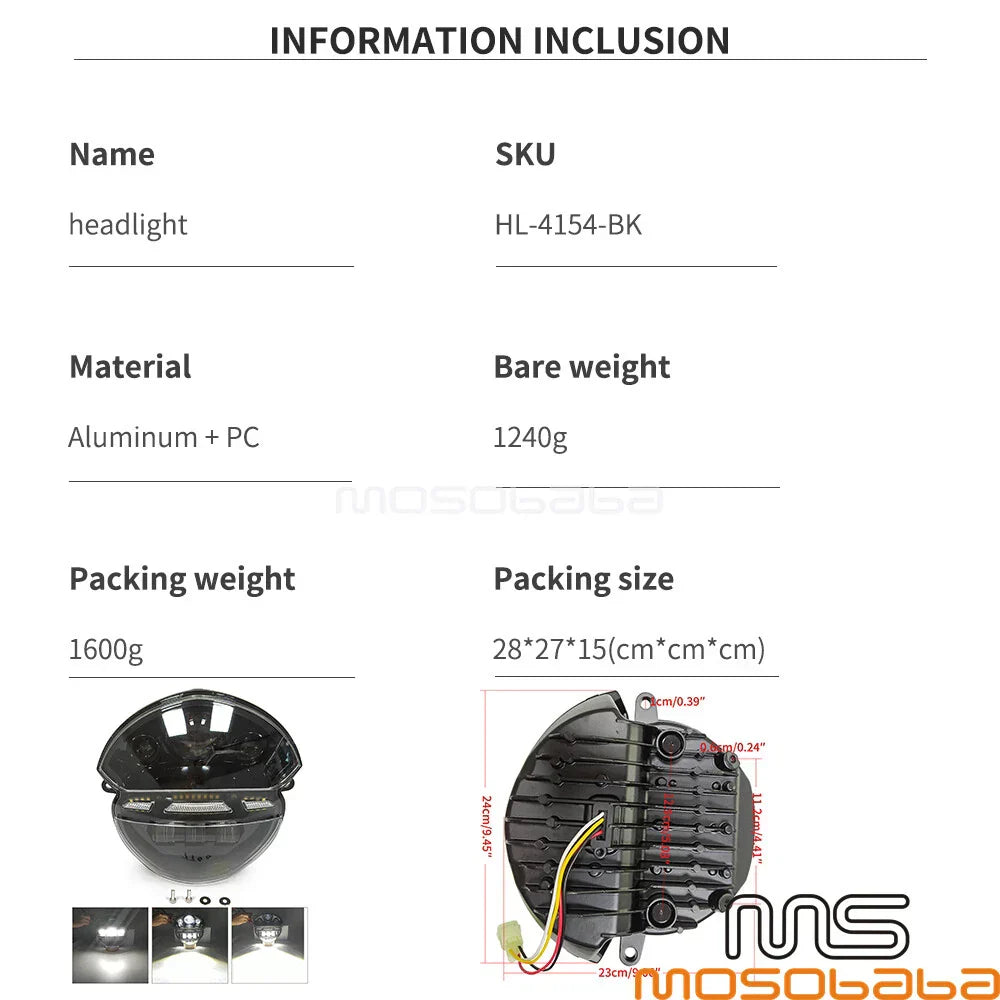 LED Projector Headlight DRL for Ducati Monster 796 1100 1100S 1100 EVO (2010-2014)