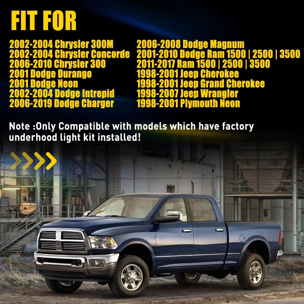 2X LED Underhood Light for RAM 1500 2500 3500 4500 5500 (YYYY–YYYY)