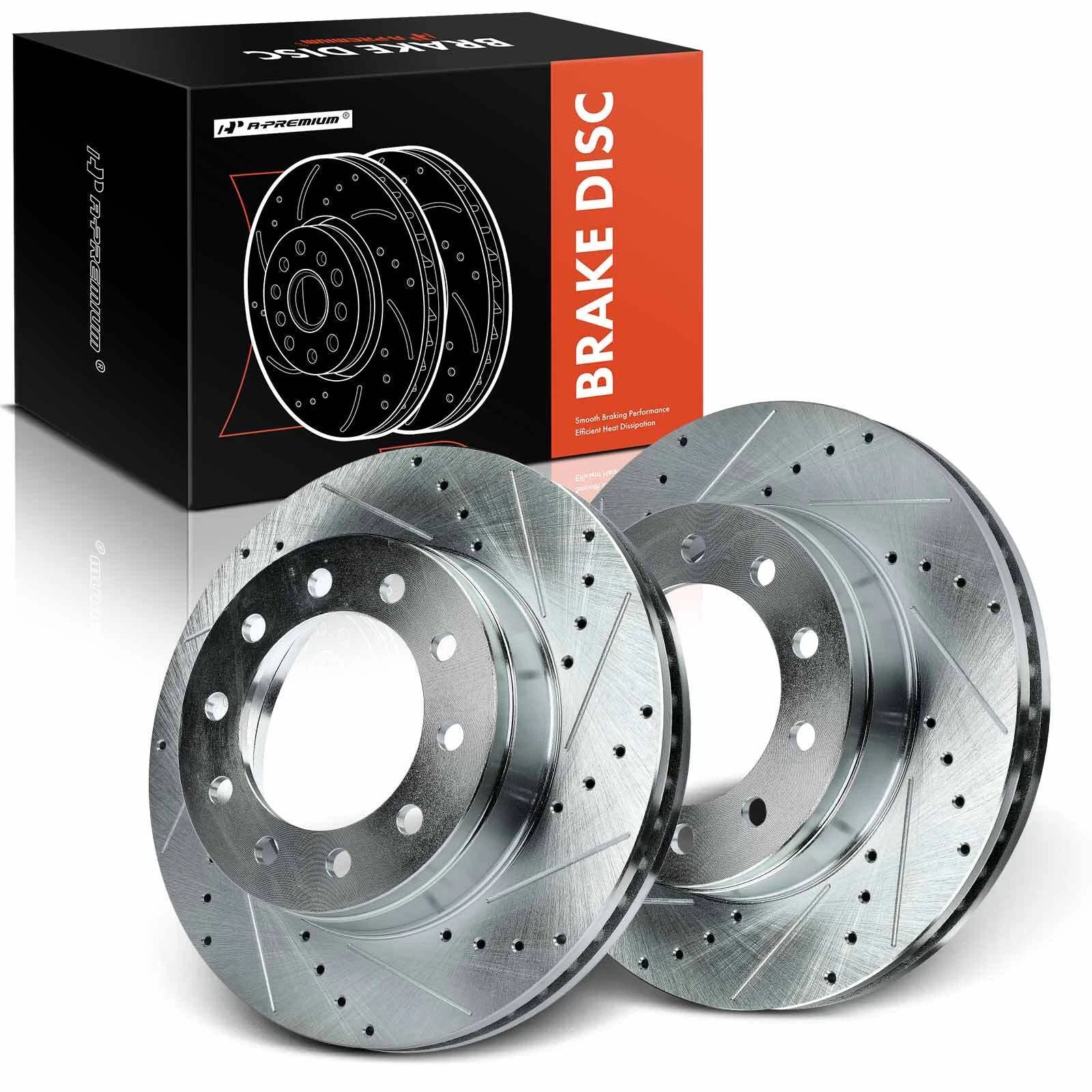 Front Side Drilled Brake Rotors for Ford F-350 F-450 F-550 Super Duty