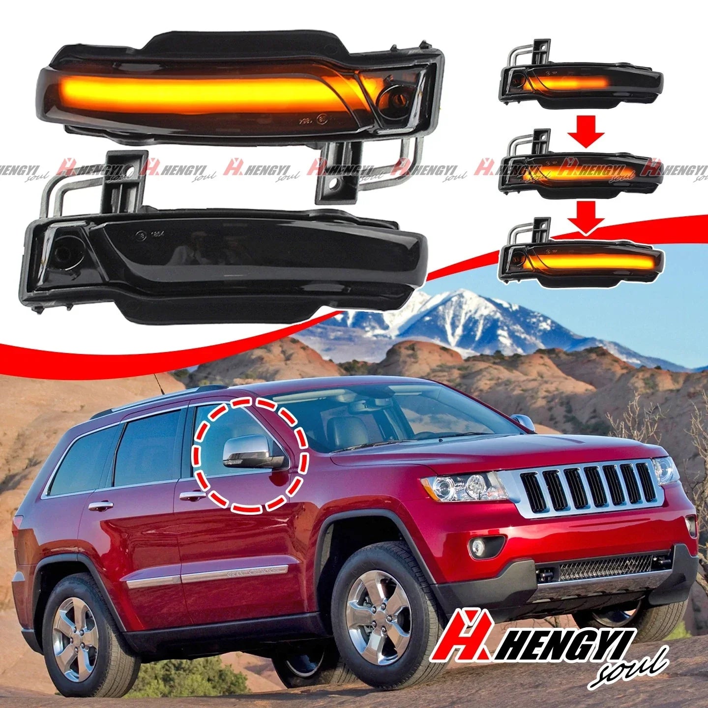 Dynamic LED Mirror Turn Light for Jeep Grand Cherokee (11–20)