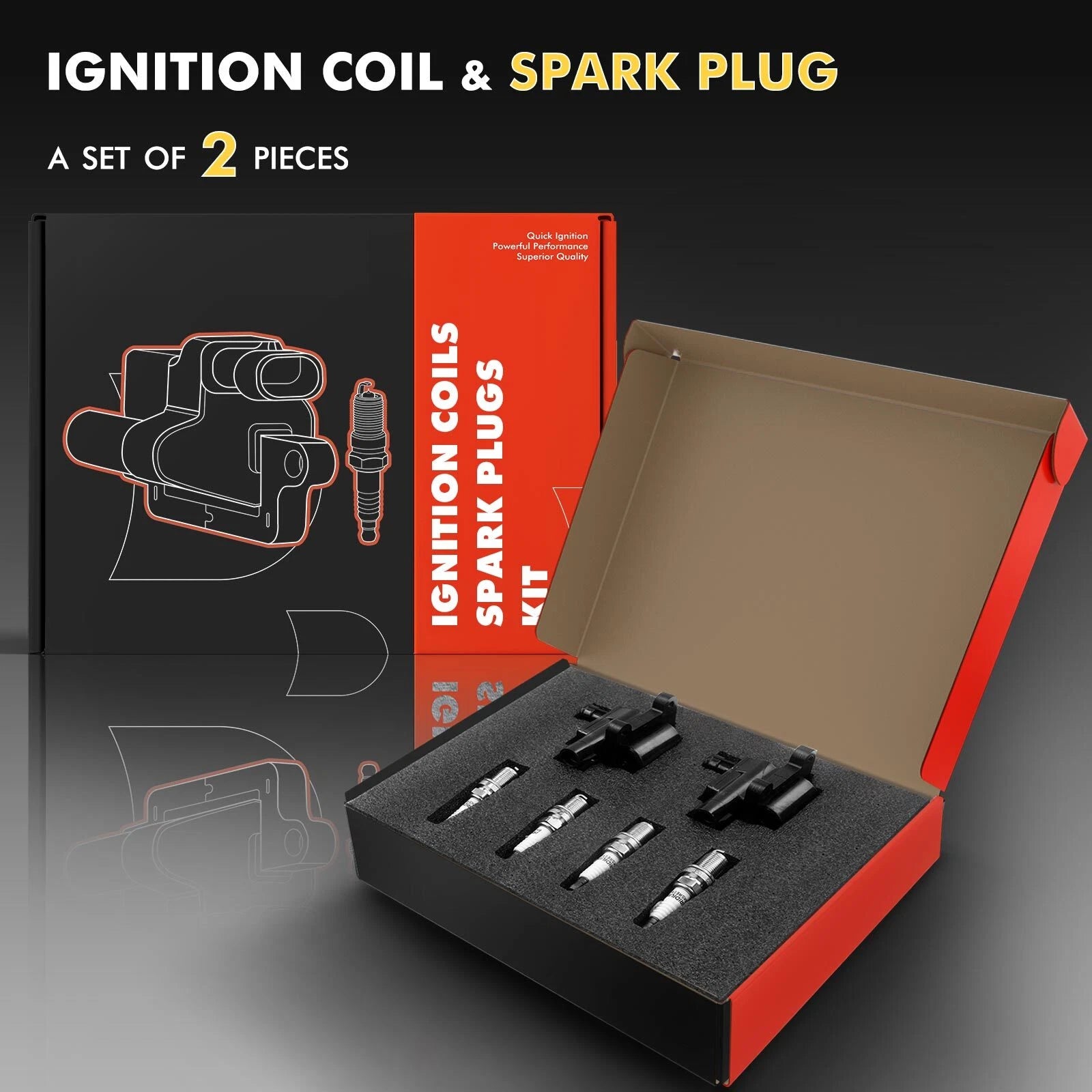 2x Ignition Coil & 4x Iridium Spark Plug for Toyota Corolla (1998-1999)