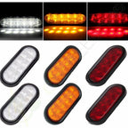 6pcs 10LED Oval Stop Turn Brake Tail Light for Trailer Truck