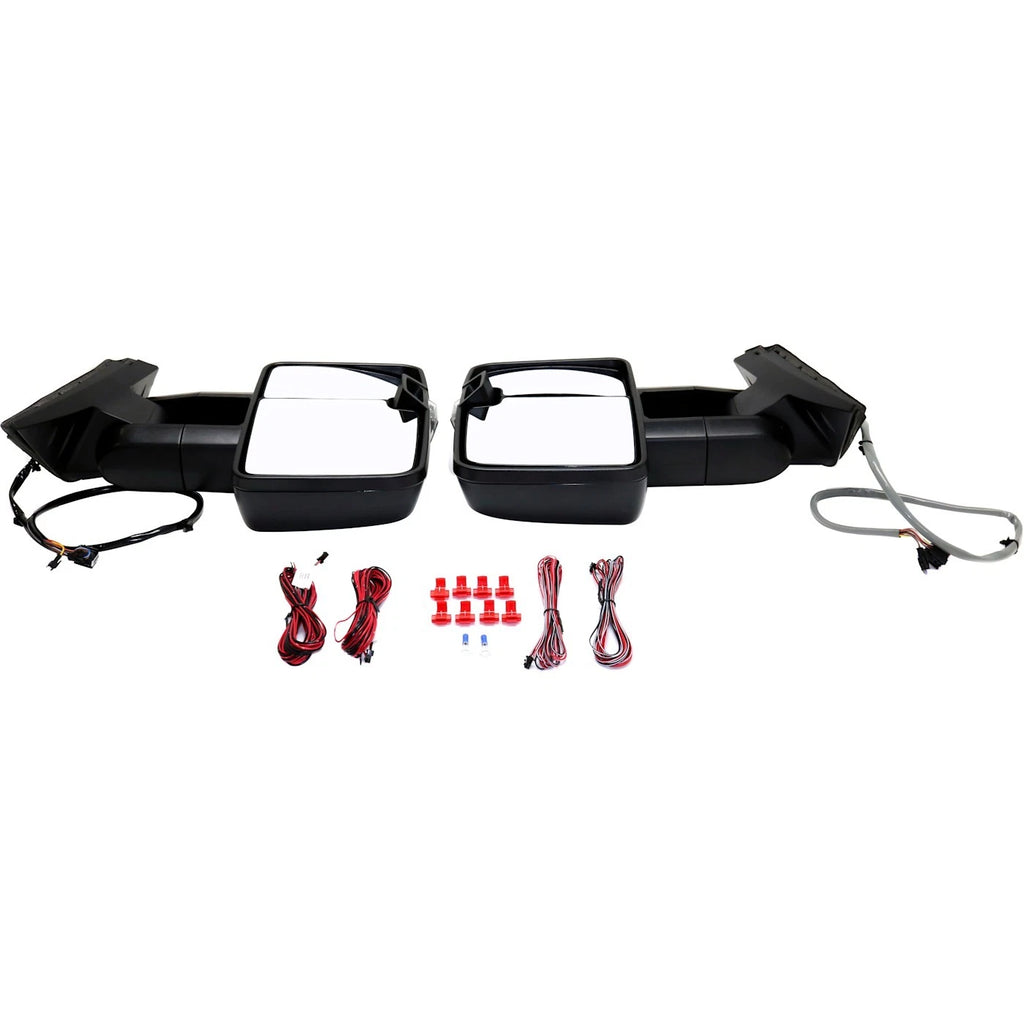 Pair of Tow Power Heated LED Signal Mirrors for Chevy Silverado Sierra (2007–2014)