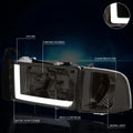 Chrome Housing Smoked Lens Clear Corner Headlight Pair for Dodge RAM (1994–2002)