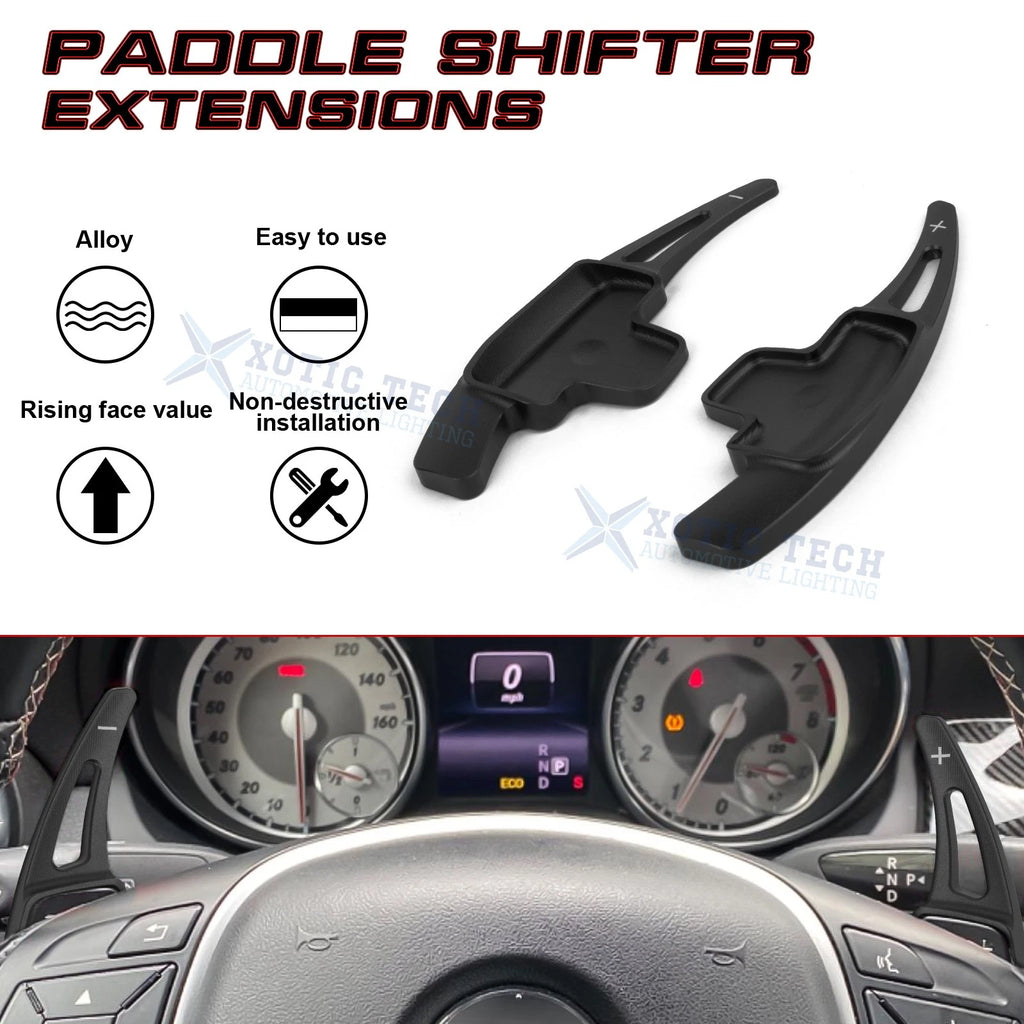Black Aluminum Paddle Shifter Extension for Mercedes-Benz A B C E (2019-2024)