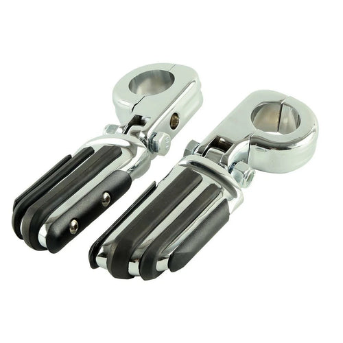 1 1/4" Chrome Highway Bar Pilot Male Footpegs Mount Clamps for Harley Yamaha