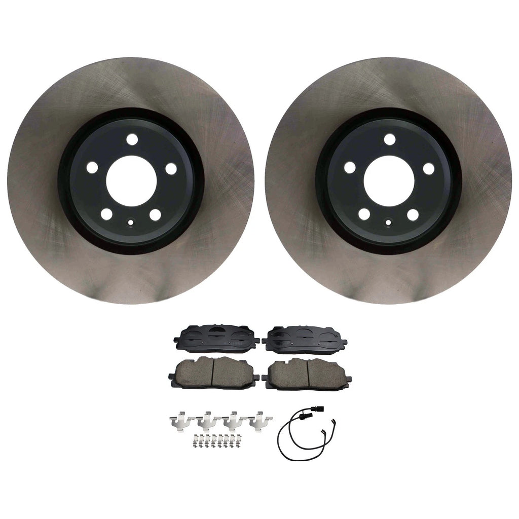 Front Rotors & Akebono EURO Ceramic Brake Pads Kit for Audi Q5 PHEV SQ5 (2018–2023)