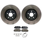 Front Rotors & Akebono EURO Ceramic Brake Pads Kit for Audi Q5 PHEV SQ5 (2018–2023)