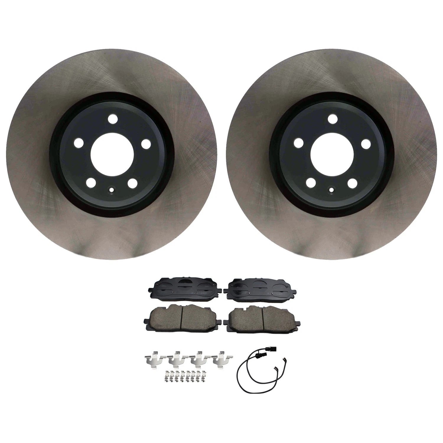 Front Rotors & Akebono EURO Ceramic Brake Pads Kit for Audi Q5 PHEV SQ5 (2018–2023)