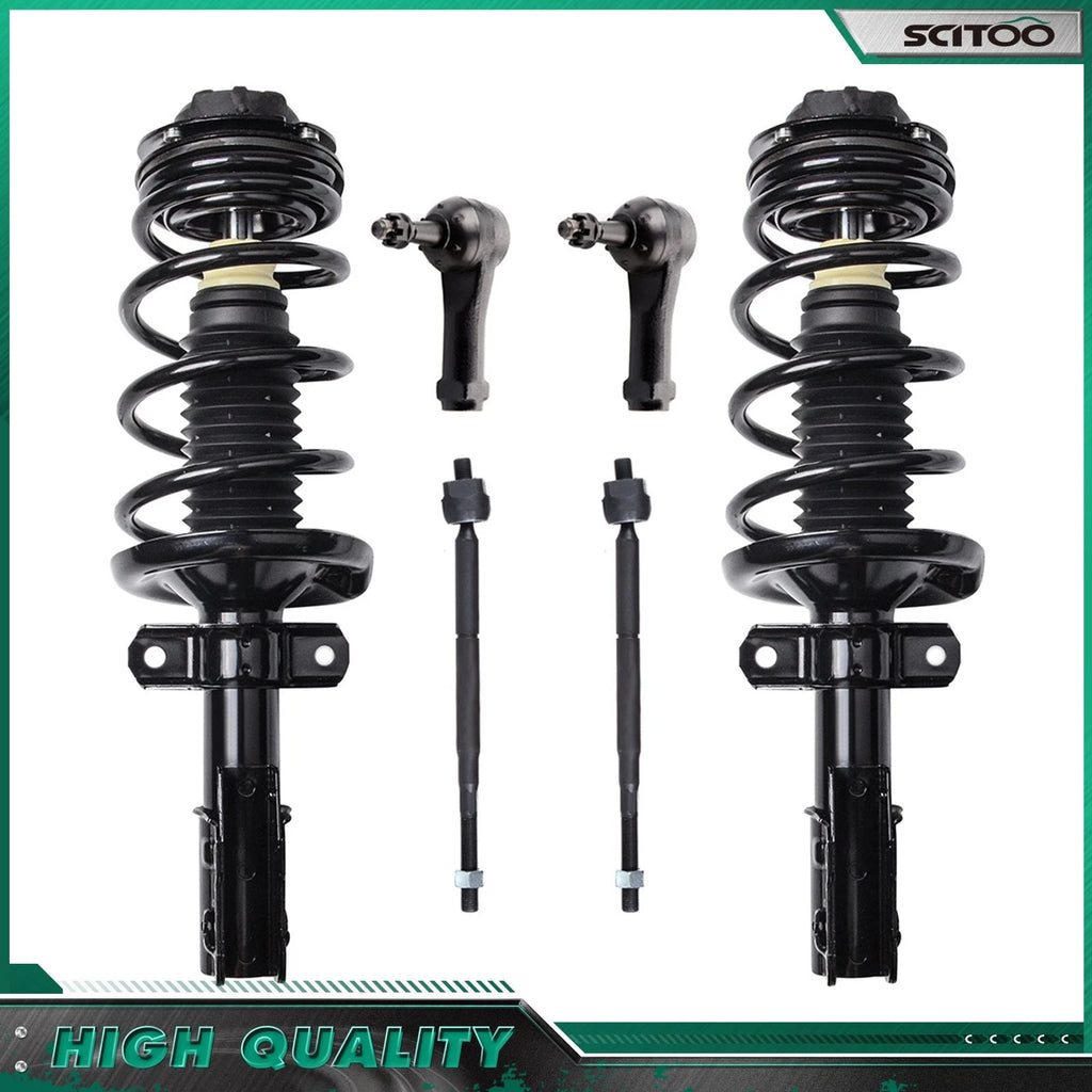 Front Strut Spring Assemblies & Inner Outer Tie Rod for Saturn ION (2003–2007)