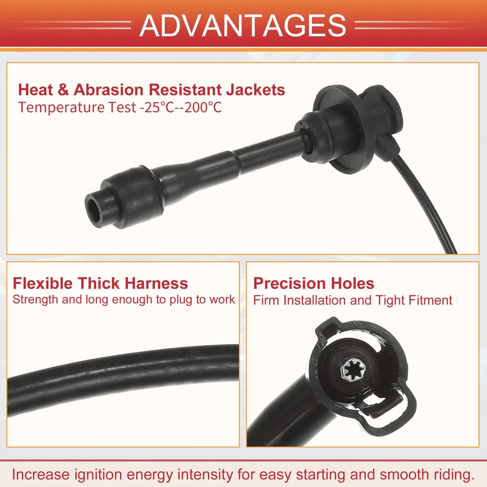 3X Spark Plug Wire Ignition Coil Cable No. 9091915308 for Lexus ES300 (1996–2003)
