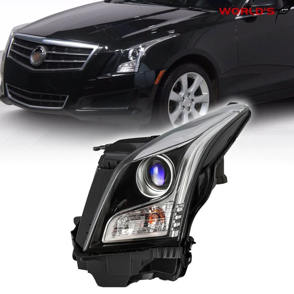 Halogen Projector Headlight Left Driver Side Chrome for Cadillac ATS (2013–2018)