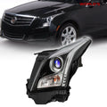 Halogen Projector Headlight Left Driver Side Chrome for Cadillac ATS (2013–2018)